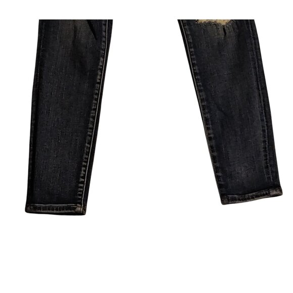 American Eagle High Rise Jegging Women Size 0 Short Dark Wash Stretch Distressed - Picture 10 of 12